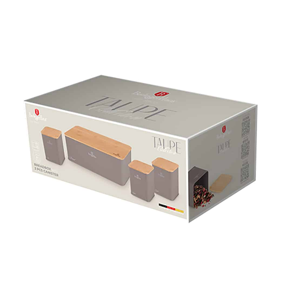 Bread Box & Canister Set | Taupe Berlinger Haus BH8902