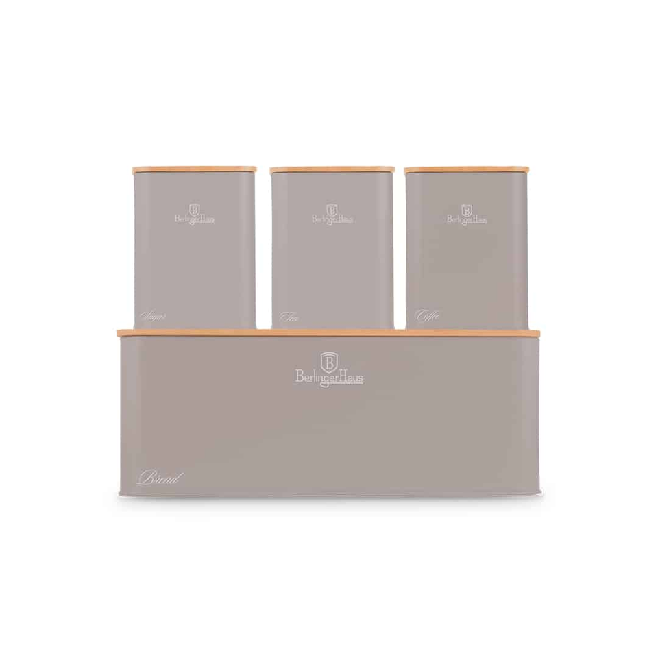 Bread Box & Canister Set | Taupe Berlinger Haus BH8902