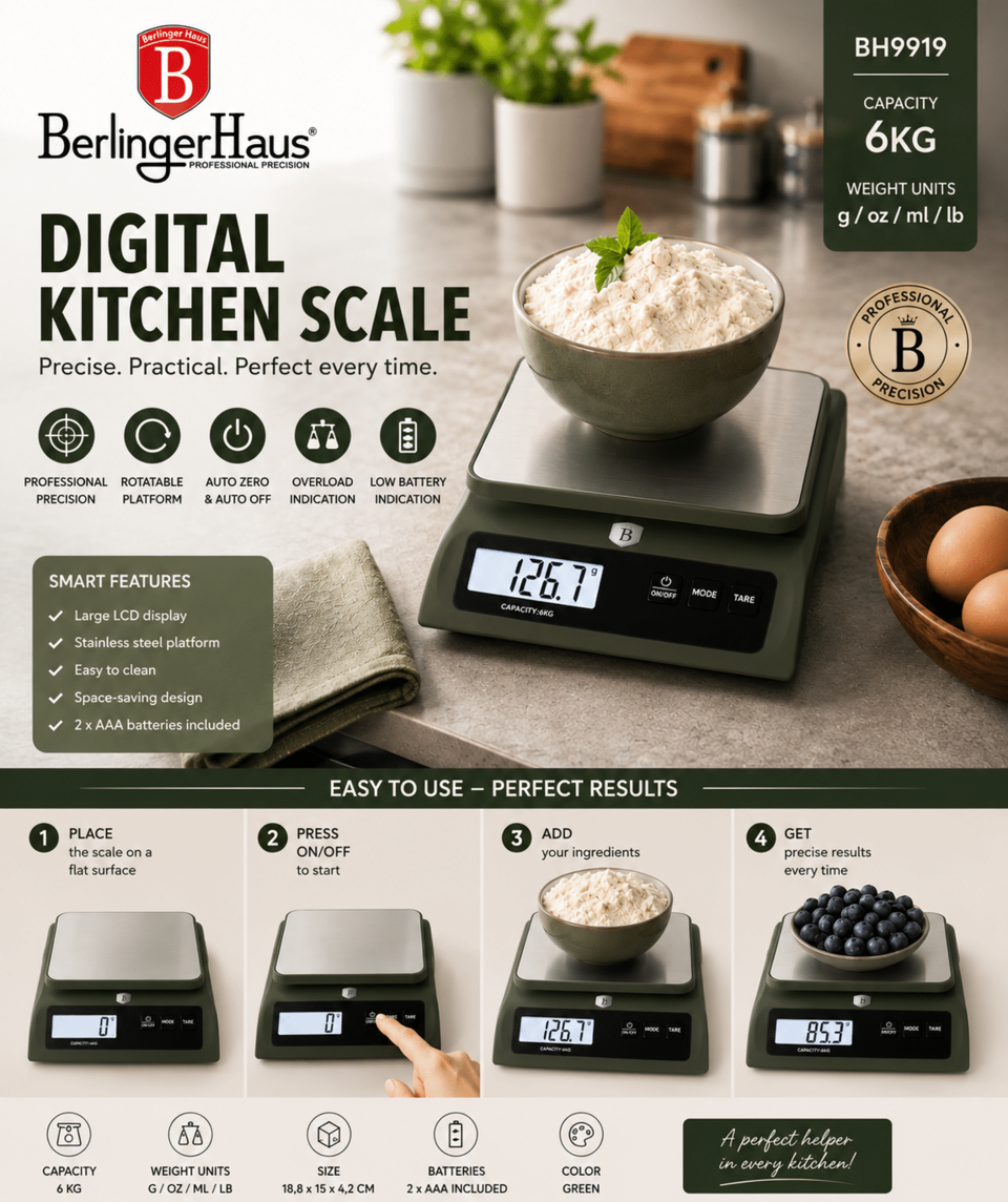 Digital Kitchen Scale | 6kg Berlinger Haus BH9919