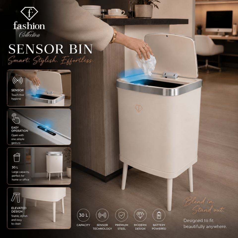 Sensor Bin 30L Cream Fashion by Berlinger Haus FTV0154