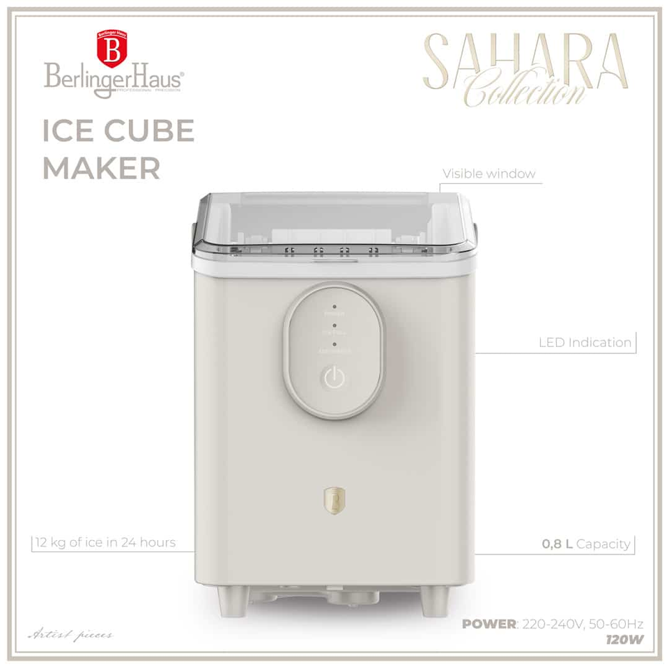 Berlinger Haus BH9941 Ice Cube Maker Cream – 12kg Ice Production in 24 Hours