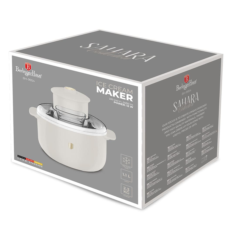 Berlinger Haus BH9954 Ice Cream Maker 1.1L Cream – Homemade Frozen Desserts
