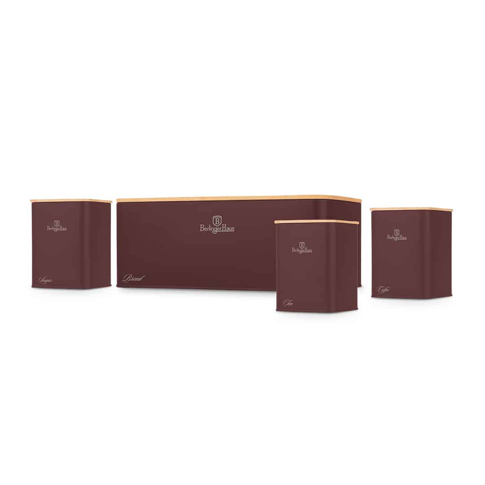 Bread Box with 3 pcs Canister Set Berlinger Haus BH8900