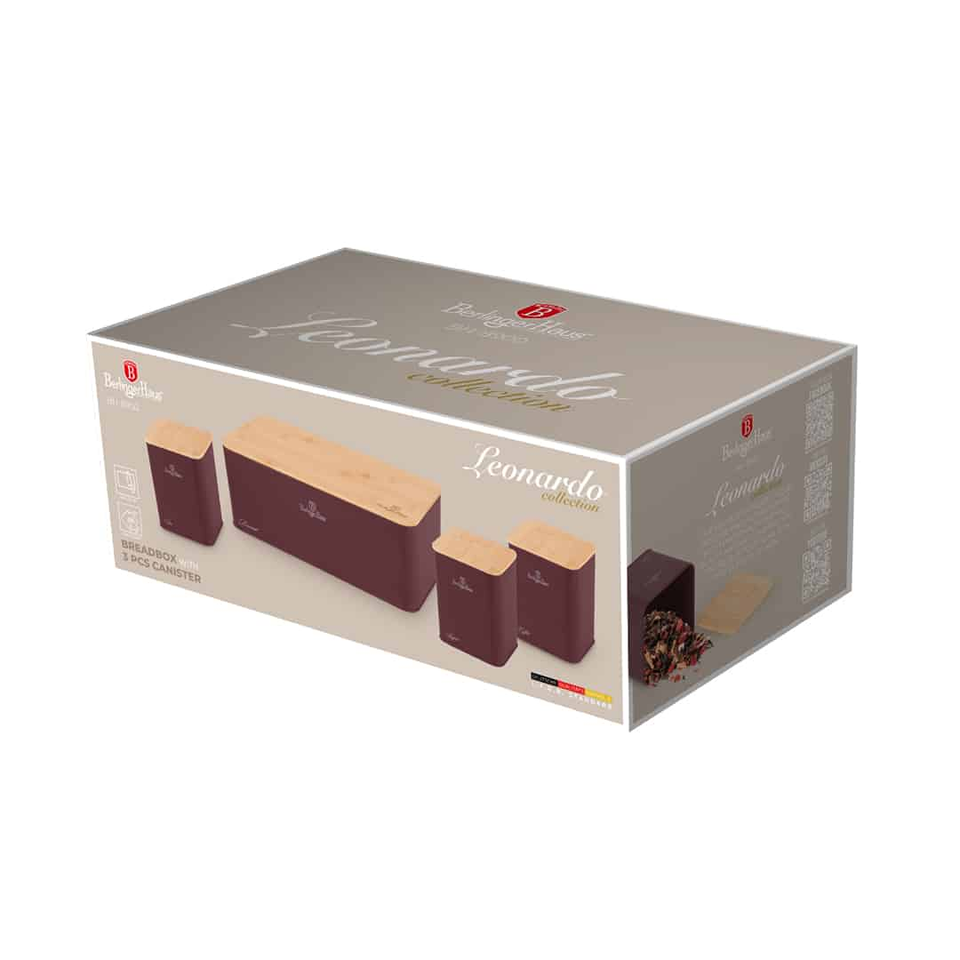 Bread Box with 3 pcs Canister Set Berlinger Haus BH8900
