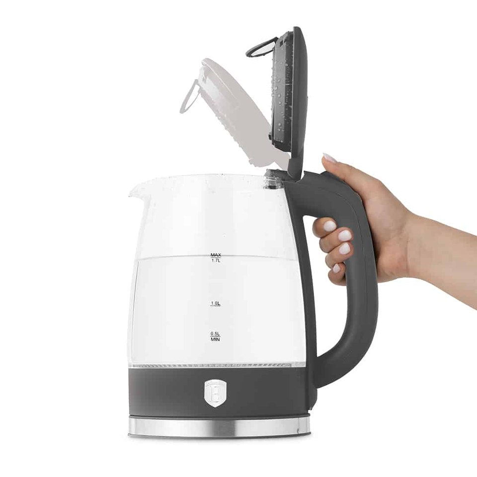 Electric Glass Kettle 1.7L 2200W Matte Anthracite – Berlinger Haus BH9815