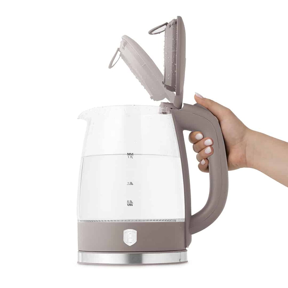 Electric Glass Kettle 1.7L 2200W Matte Taupe – Berlinger Haus BH9814