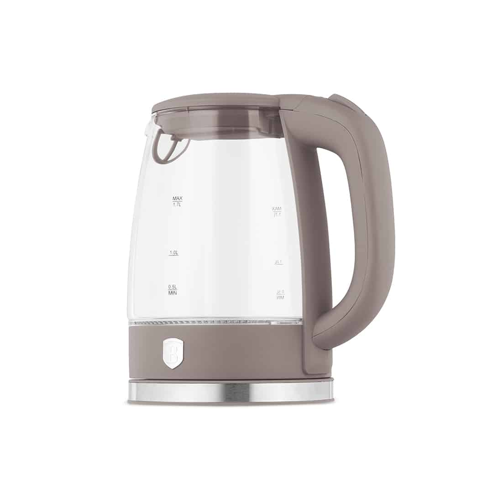 Electric Glass Kettle 1.7L 2200W Matte Taupe – Berlinger Haus BH9814