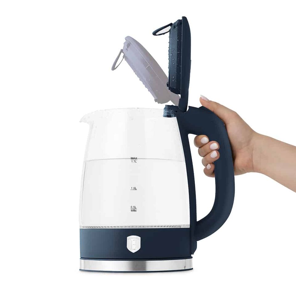 Electric Glass Kettle 1.7L 2200W Matte Blue – Berlinger Haus BH9813