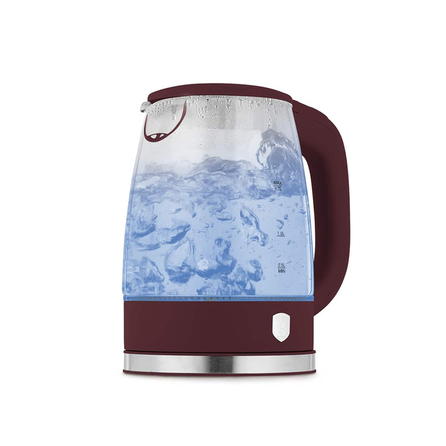 Electric Glass Kettle 1.7L 2200W Matte Bordeaux – Berlinger Haus BH9811