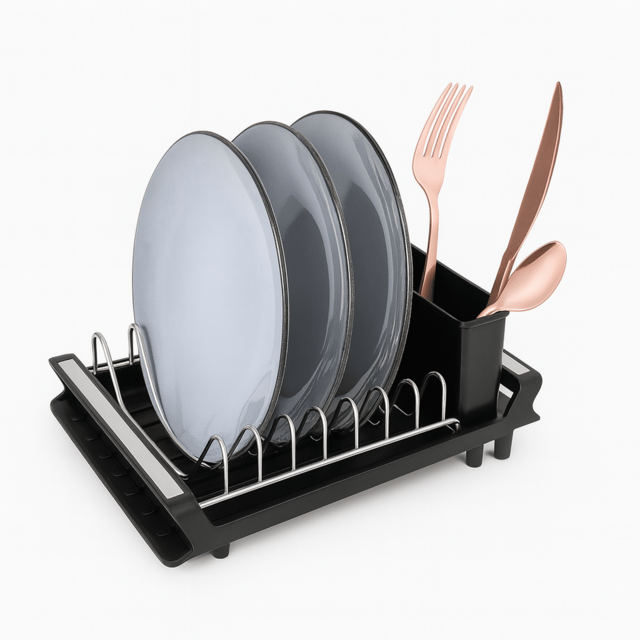 Adjustable Dish Rack Berlinger Haus BH8892 Black & Rose Gold