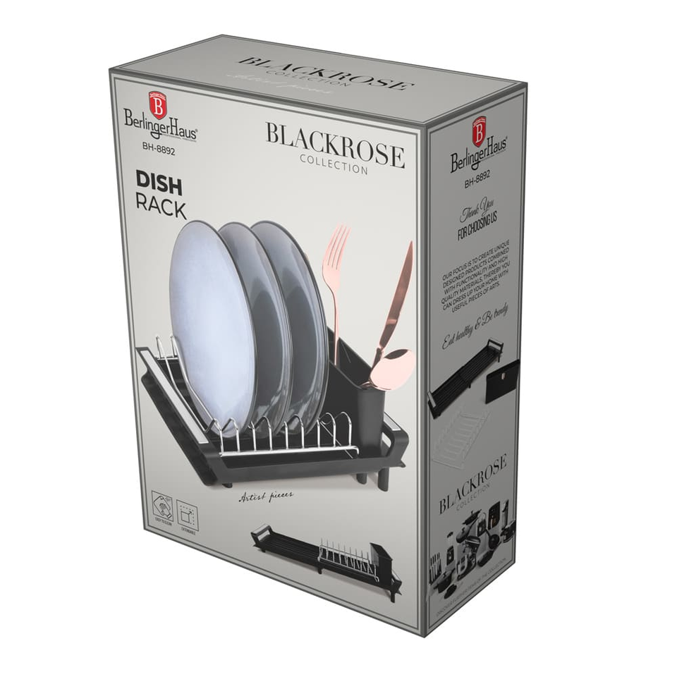 Adjustable Dish Rack Berlinger Haus BH8892 Black & Rose Gold