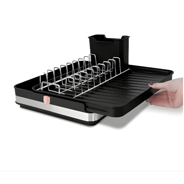 Berlinger Haus BH8891 – Adjustable Dish Rack | Black & Rose Gold