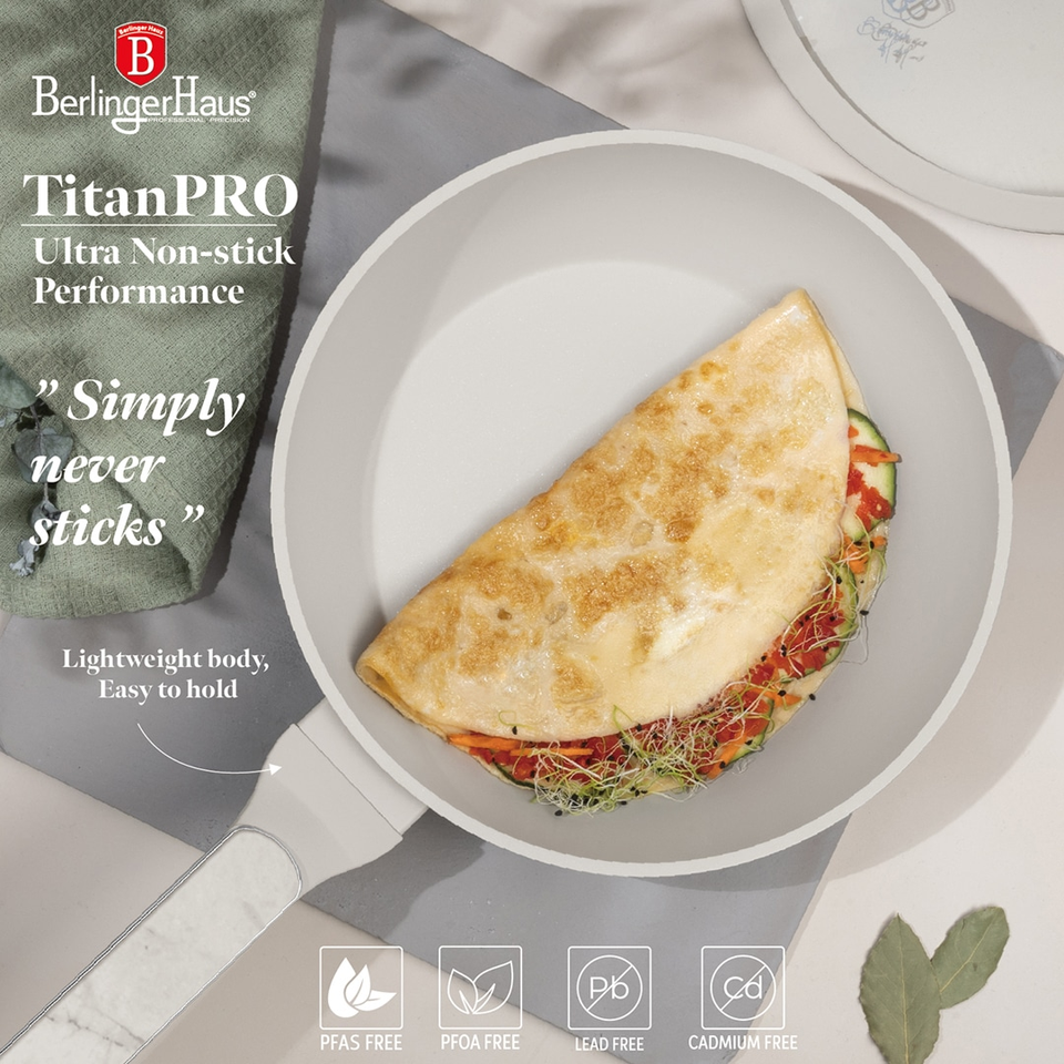 Berlinger Haus BH8390 – Deep Frypan with Lid 24 cm | Sahara Marble Collection