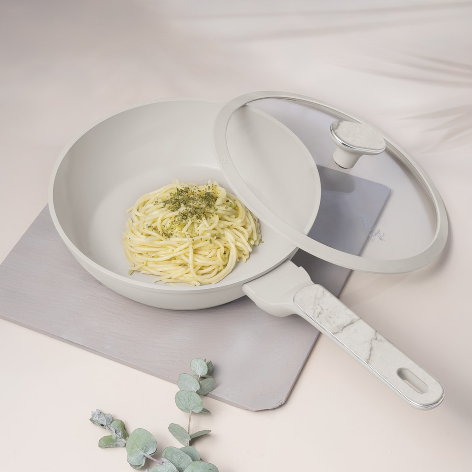 Berlinger Haus BH8390 – Deep Frypan with Lid 24 cm | Sahara Marble Collection