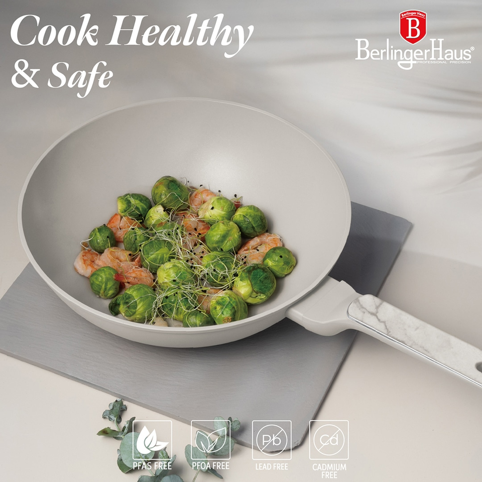 Wok pan 28 cm Berlinger Haus BH8391 | Sahara Marble Collection