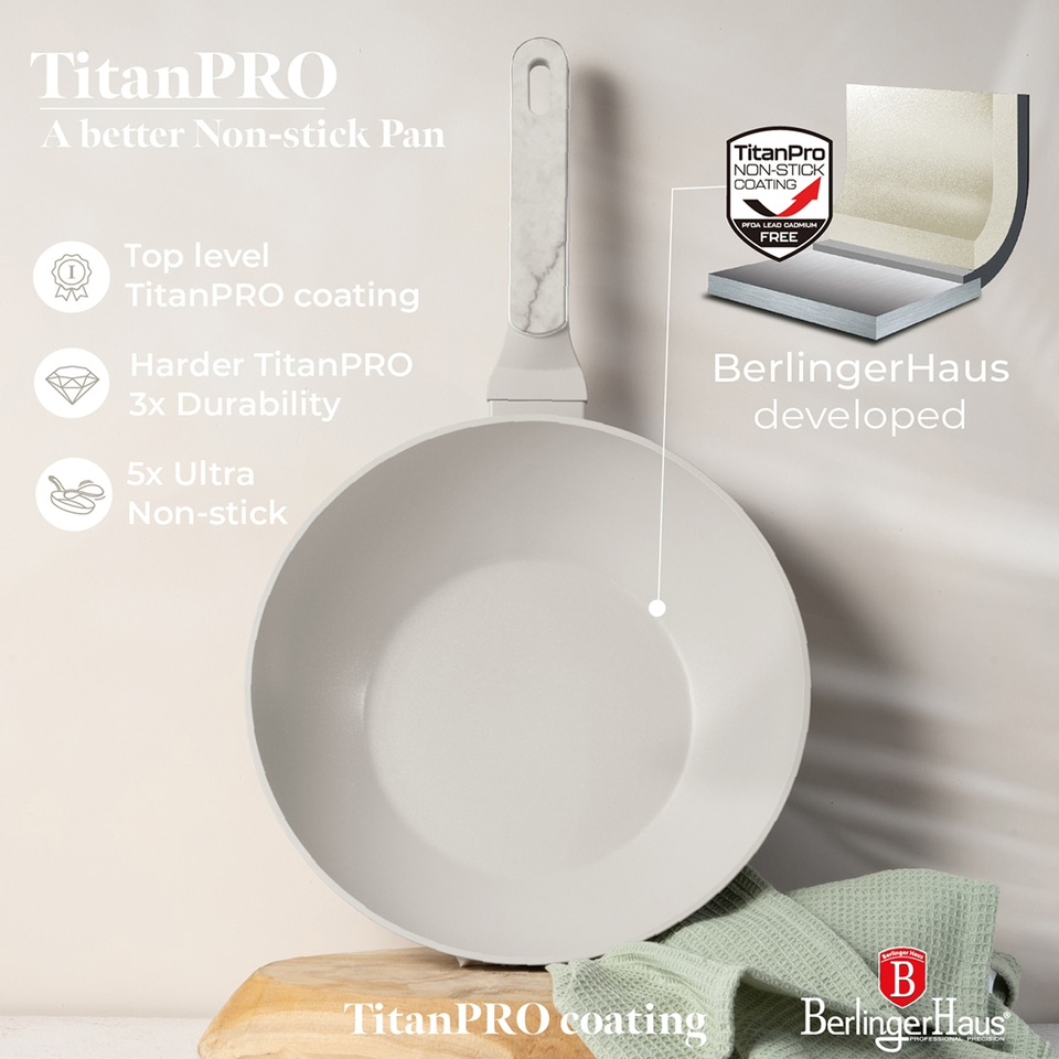Wok pan 28 cm Berlinger Haus BH8391 | Sahara Marble Collection