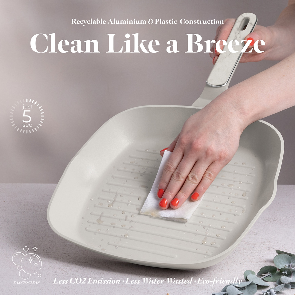 Berlinger Haus BH8393 – Grill Pan with Lid 28 cm | Sahara Marble Collection
