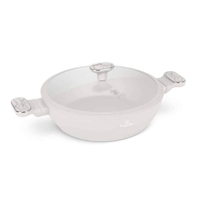 Berlinger Haus BH8394 – Shallow Pot with Lid 28 cm | Sahara Marble Collection