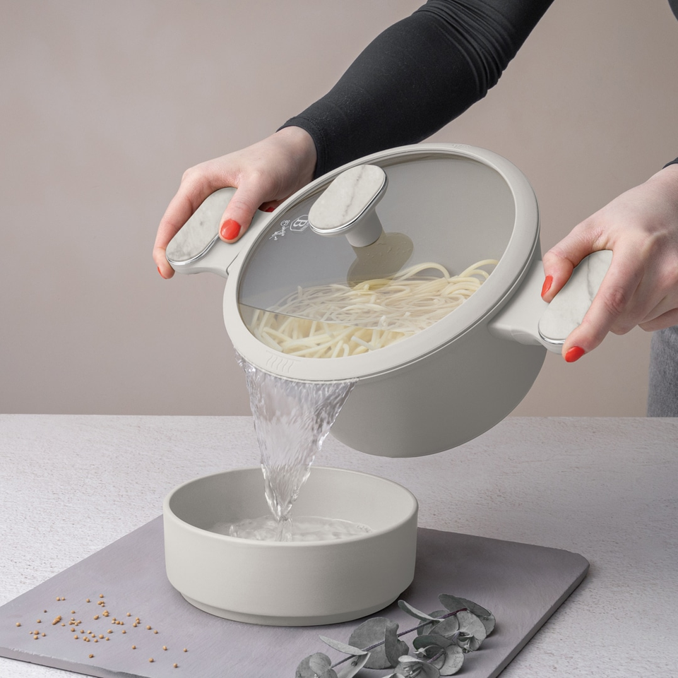 Berlinger Haus BH8395 – Casserole with Lid 20 cm | Sahara Marble Collection