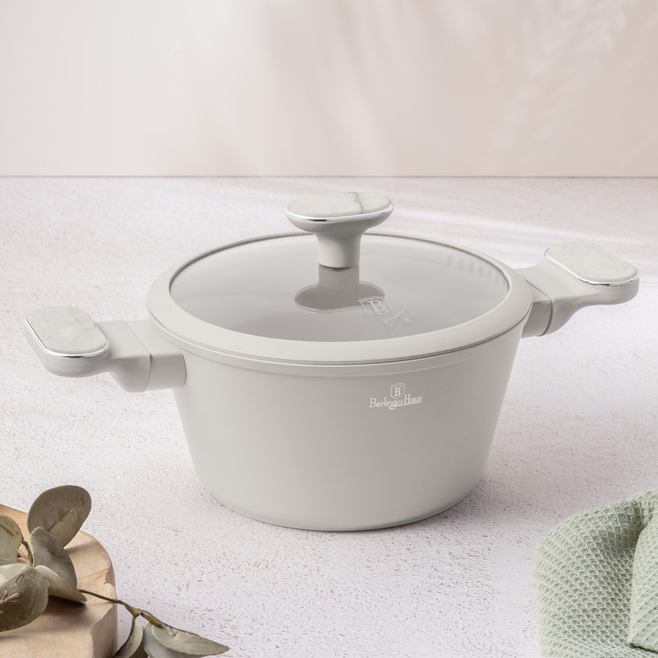Berlinger Haus BH8395 – Casserole with Lid 20 cm | Sahara Marble Collection