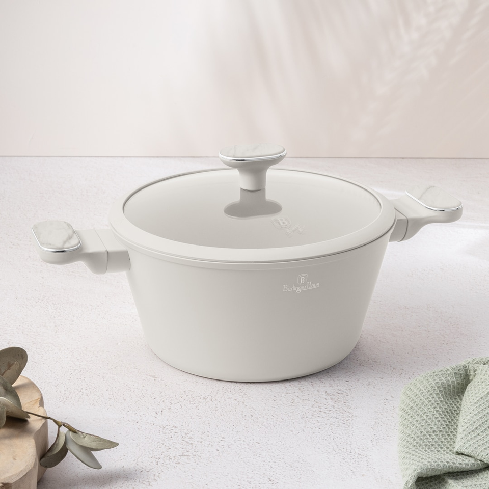 Berlinger Haus BH8396 – Casserole with Lid 24 cm | Sahara Marble Collection