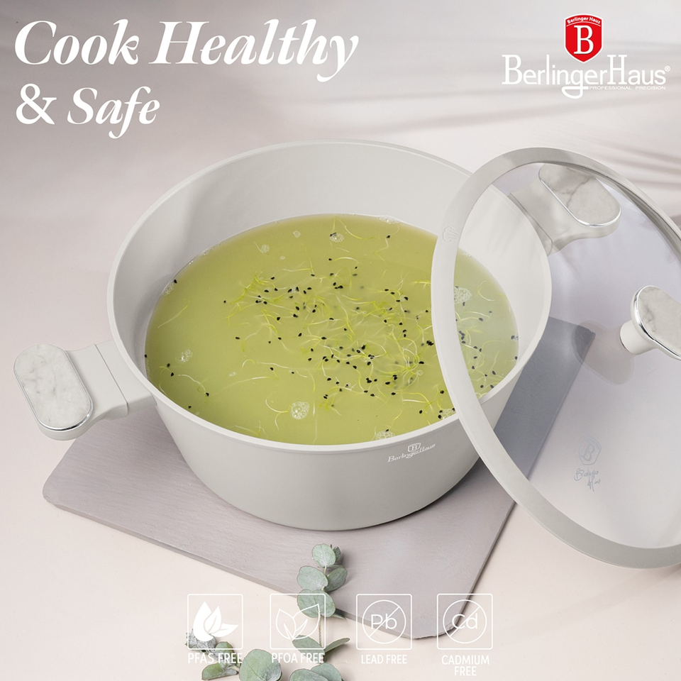 Berlinger Haus BH8397 – Casserole with Lid 28 cm | Sahara Marble Collection