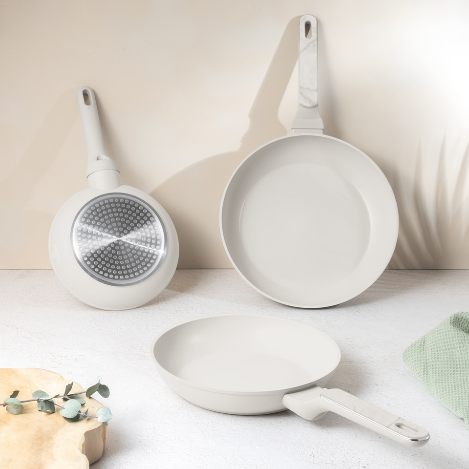 Berlinger Haus BH8398 – 3 Piece Frypan Set | Sahara Marble Collection