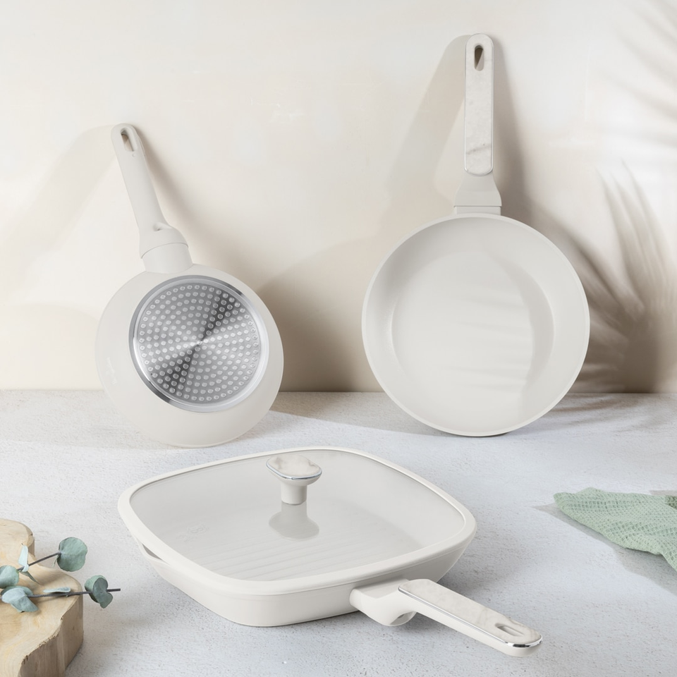 Berlinger Haus BH8399 – 3 Piece Frypan Set | Sahara Marble Collection