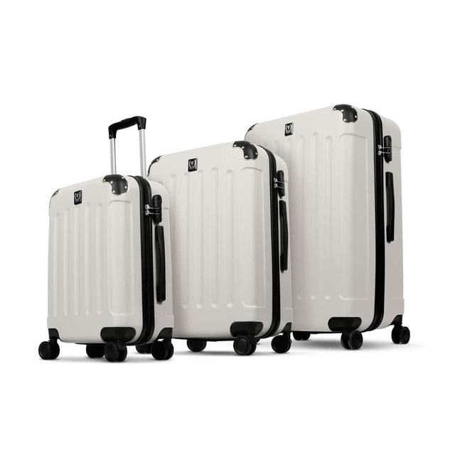 3 Piece Suitcase Set Swiss Hufeisen SF5003 | Cream & Gold