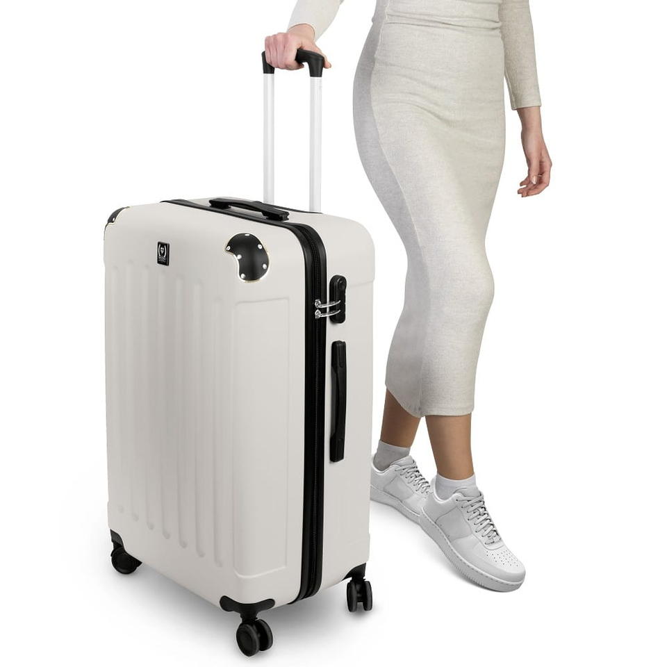 3 Piece Suitcase Set Swiss Hufeisen SF5003 | Cream & Gold