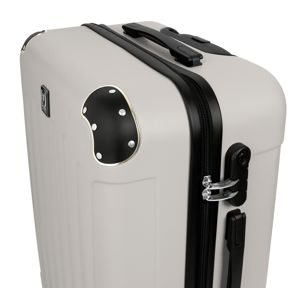 3 Piece Suitcase Set Swiss Hufeisen SF5003 | Cream & Gold