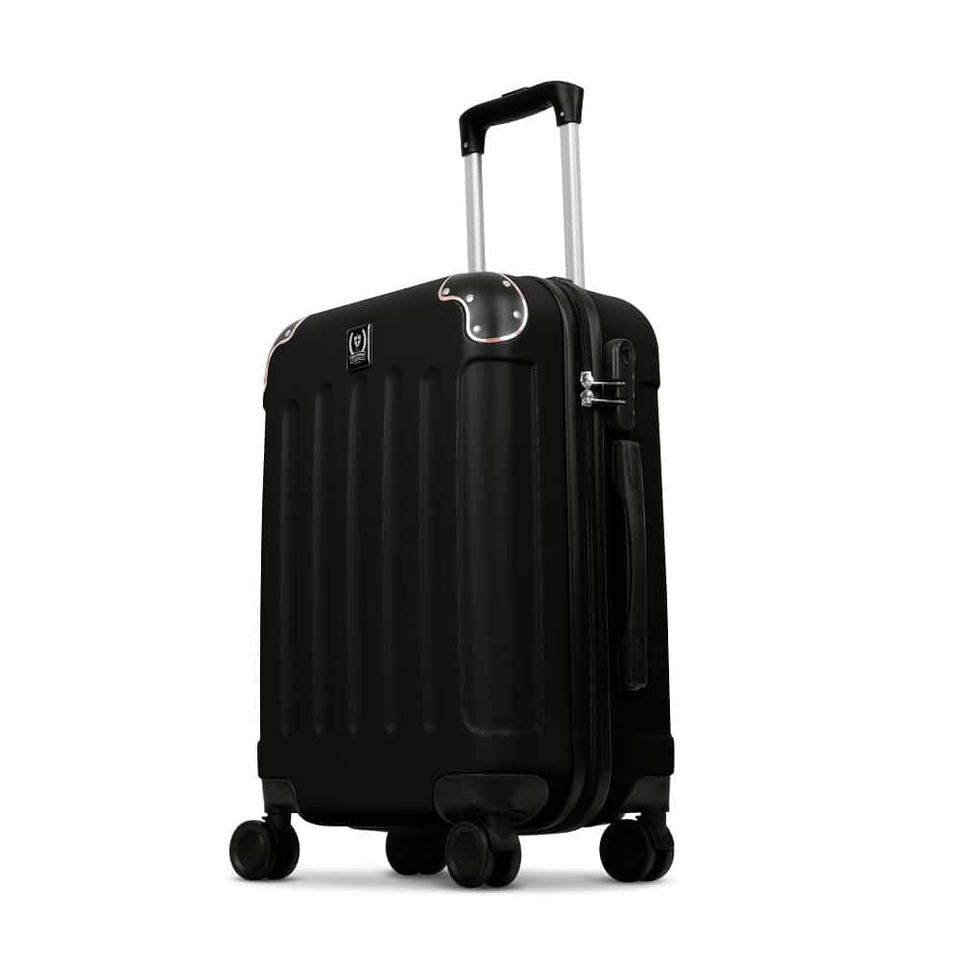 Swiss Hufeisen SF5001 – 3 Piece Suitcase Set | Black & Rose Gold