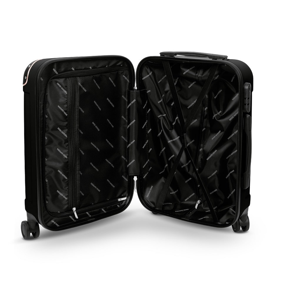 Swiss Hufeisen SF5001 – 3 Piece Suitcase Set | Black & Rose Gold