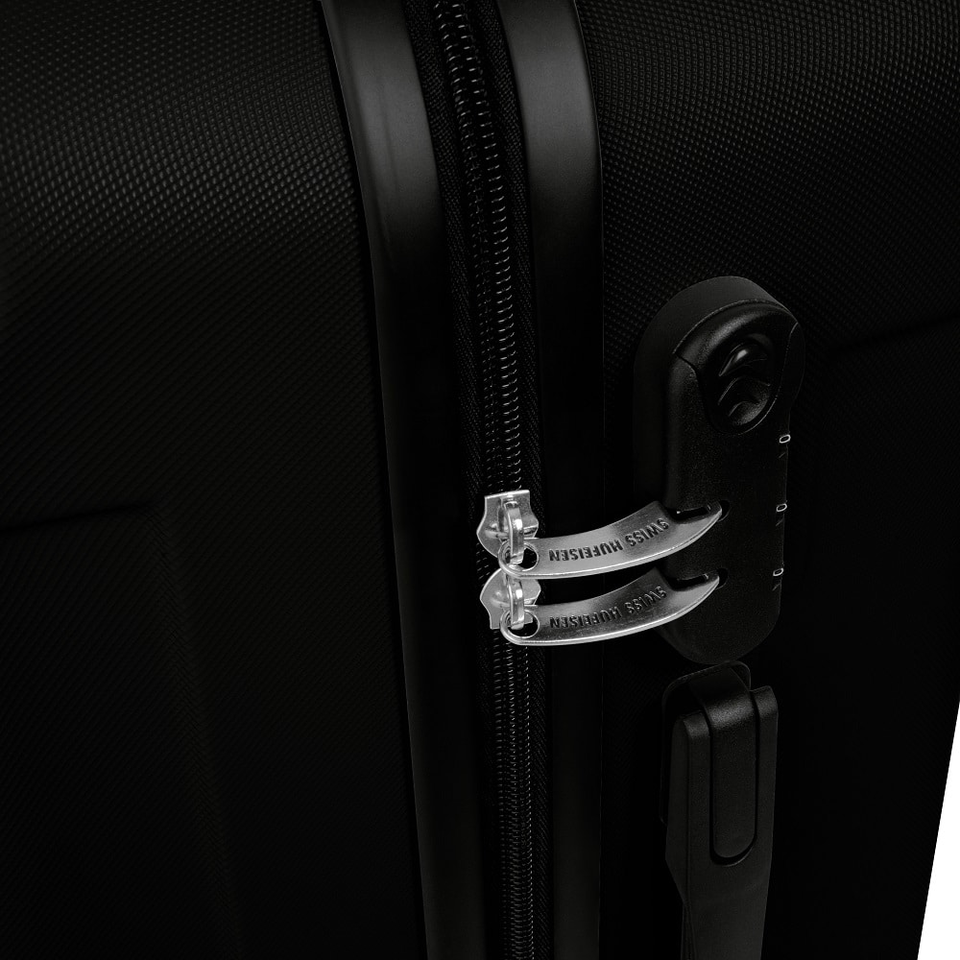 Swiss Hufeisen SF5001 – 3 Piece Suitcase Set | Black & Rose Gold