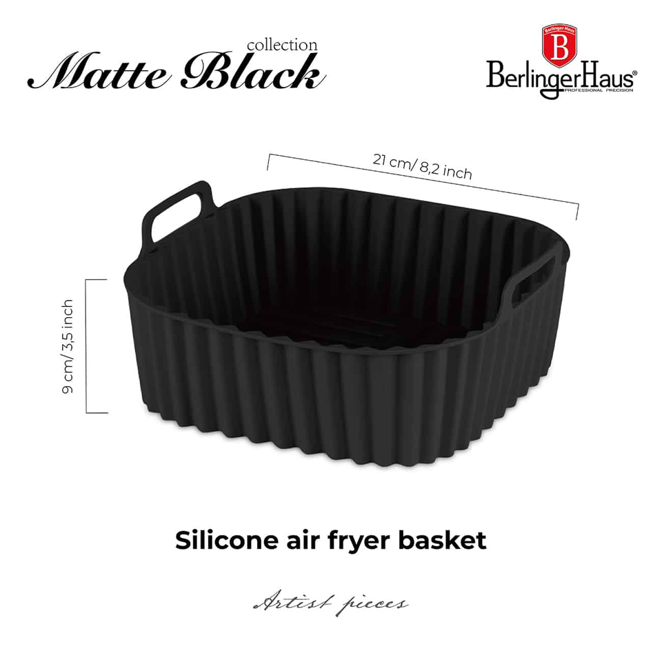 Berlinger Haus BH8886 – Silicone Air Fryer Basket | Black