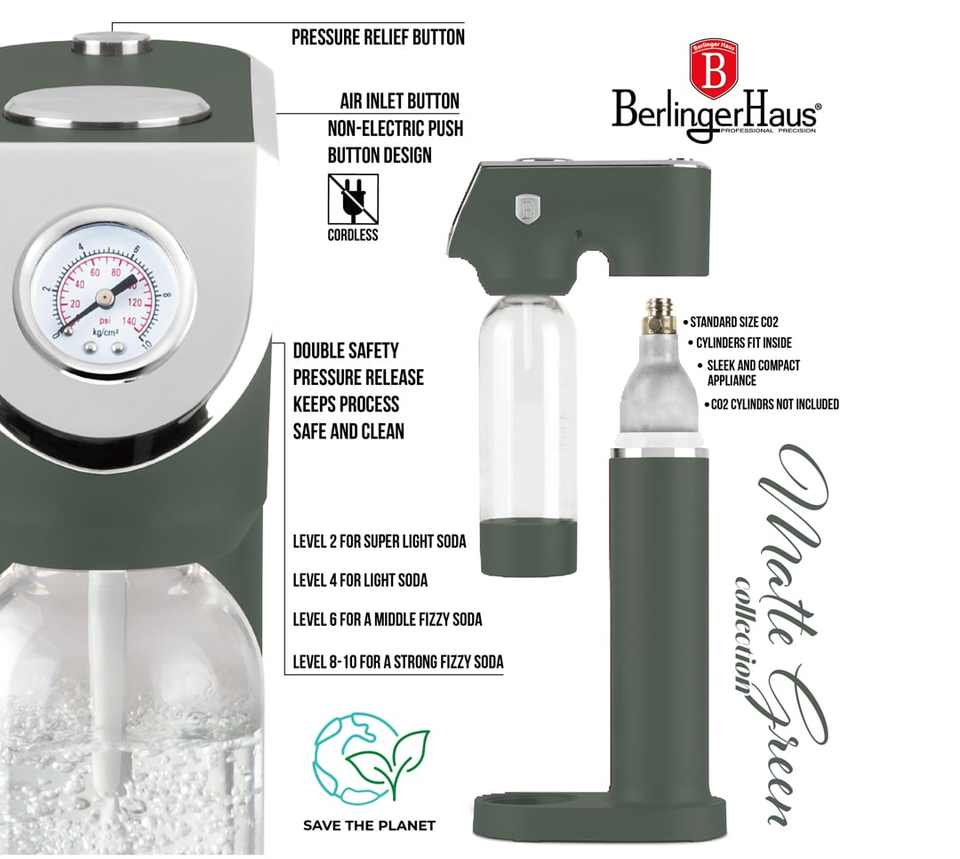 Berlinger Haus BH9785 – Soda Maker with 2 Bottles and Barometer | Matt Green
