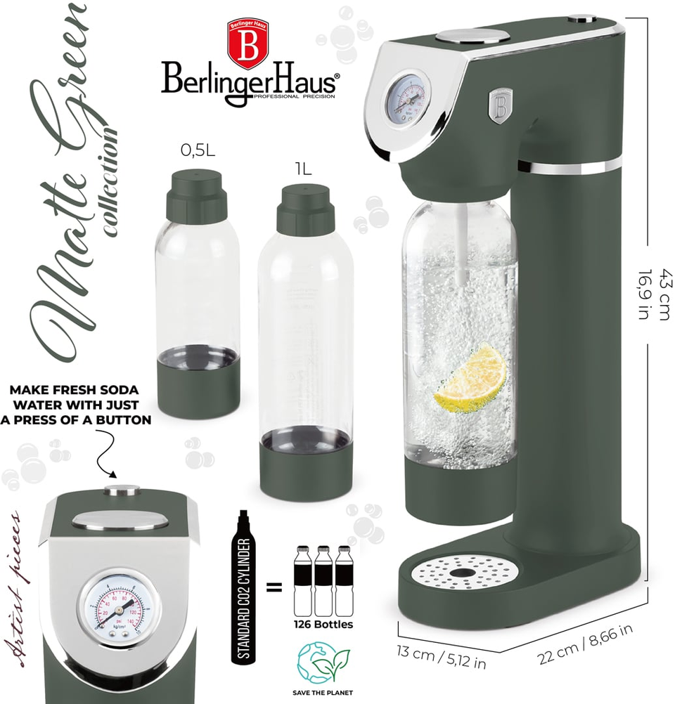 Berlinger Haus BH9785 – Soda Maker with 2 Bottles and Barometer | Matt Green