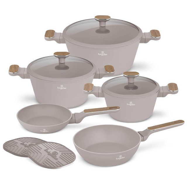 Berlinger Haus BH8343 – 10 pcs Cookware Set | Taupe Nordic Collection