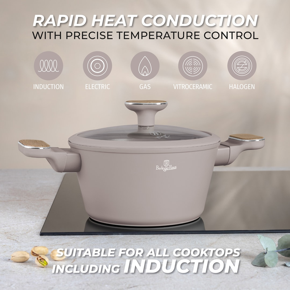 Berlinger Haus BH8343 – 10 pcs Cookware Set | Taupe Nordic Collection