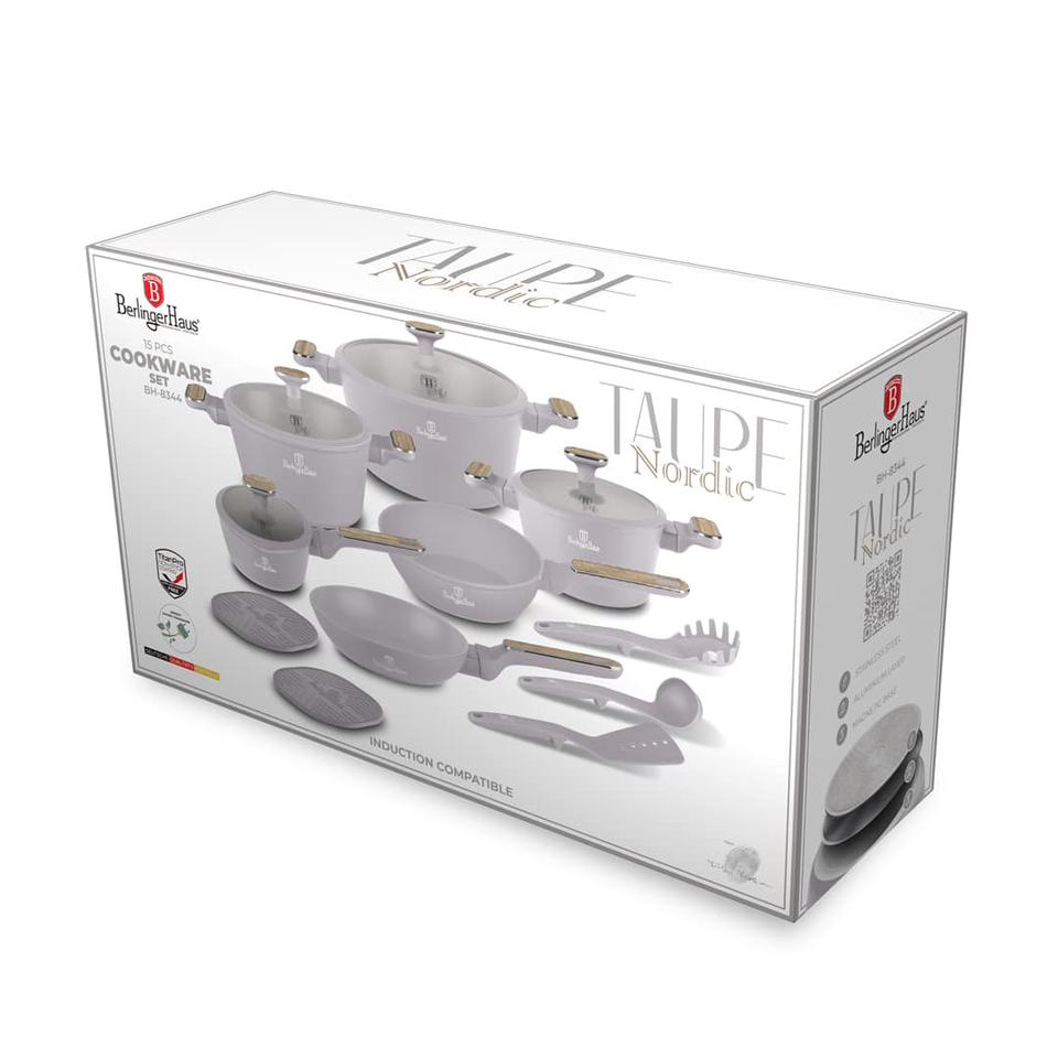 15 pcs Cookware Set Berlinger Haus BH8344 | Taupe Nordic