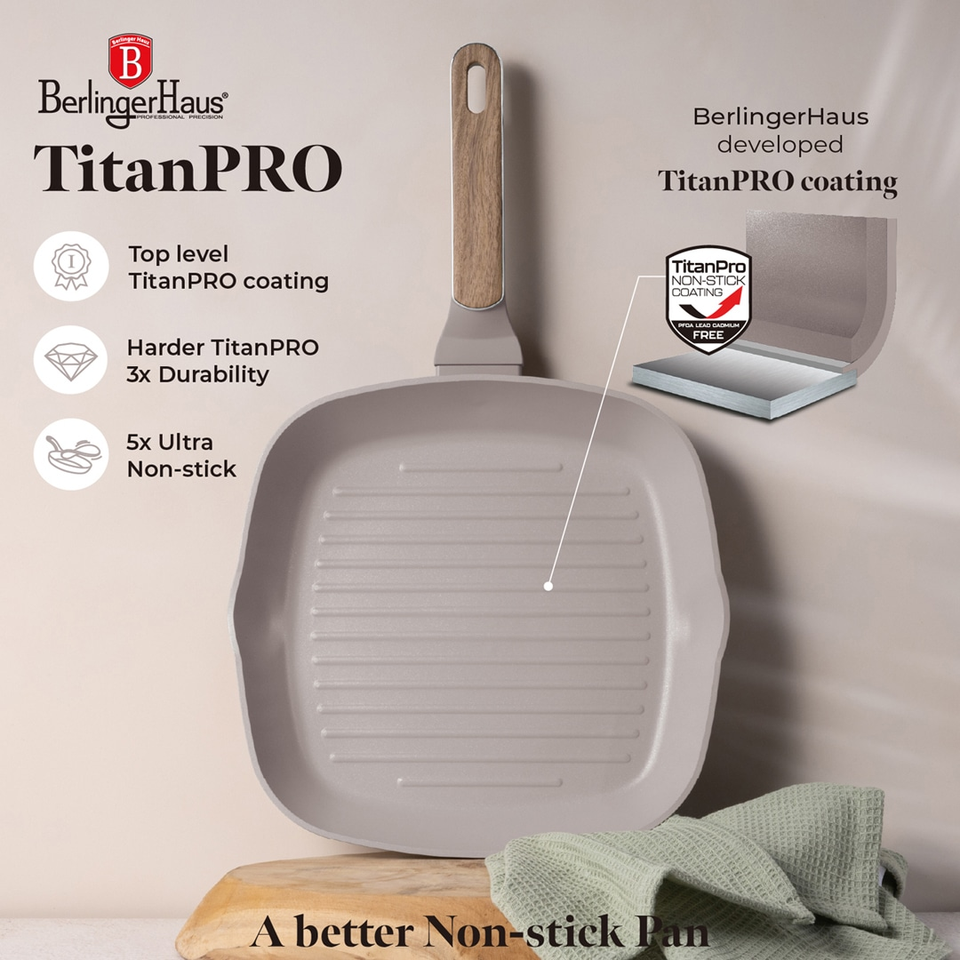 Grill Pan with Lid Berlinger Haus BH8336 |Taupe Nordic
