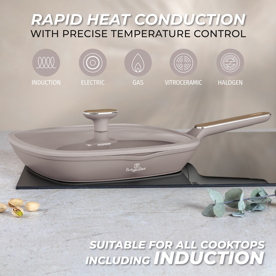 Grill Pan with Lid Berlinger Haus BH8336 |Taupe Nordic