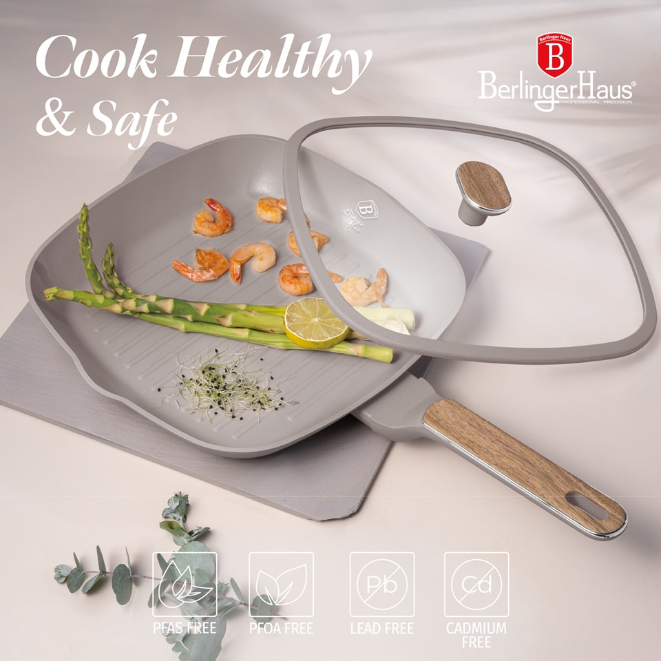 Grill Pan with Lid Berlinger Haus BH8336 |Taupe Nordic