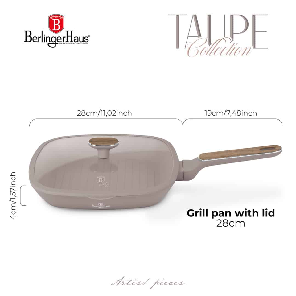 Grill Pan with Lid Berlinger Haus BH8336 |Taupe Nordic