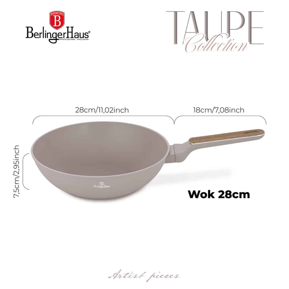 Berlinger Haus BH9334 – Wok 28 cm | Taupe Nordic Collection