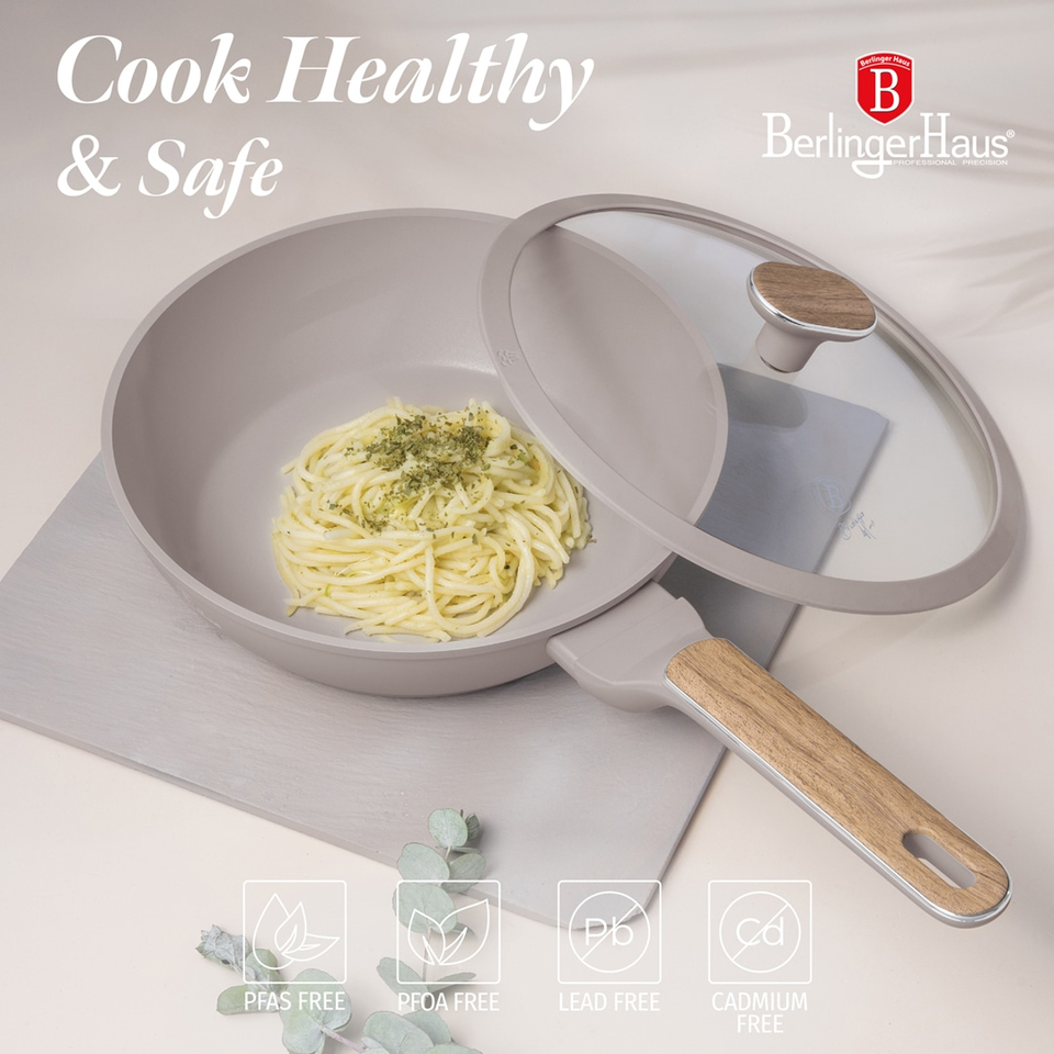 Berlinger Haus BH8333 – Deep Frypan with Lid 24 cm | Taupe Nordic