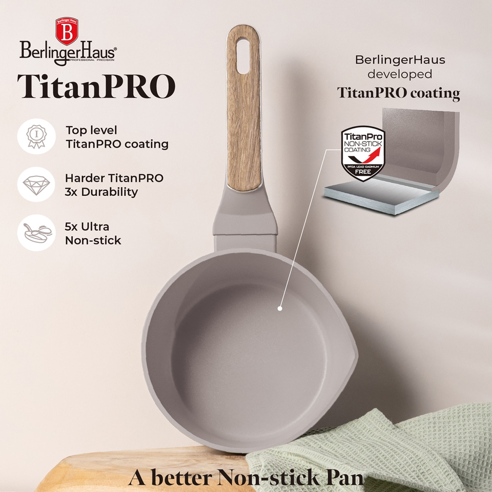 Berlinger Haus BH8331 Sauce Pan with Lid 16 cm |Taupe Nordic