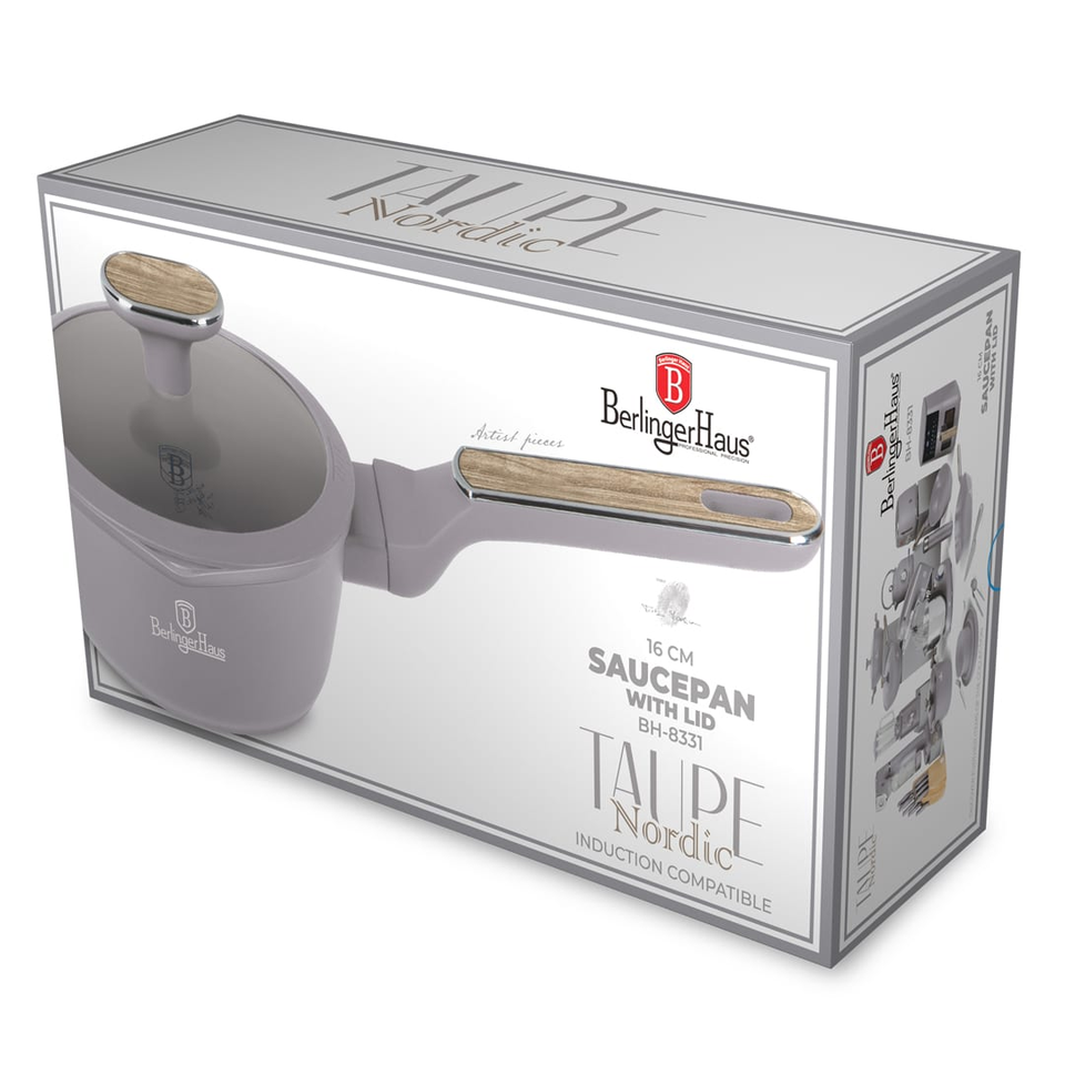Berlinger Haus BH8331 Sauce Pan with Lid 16 cm |Taupe Nordic