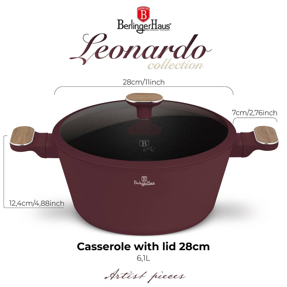 Casserole with Lid Berlinger Haus BH8302 Leonardo Nordic