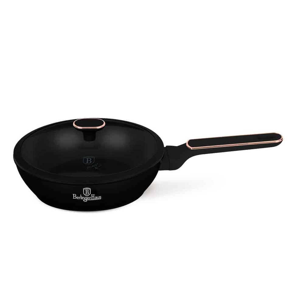 Berlinger Haus BH8352 Black Rose Deep Frypan with Lid 24 cm